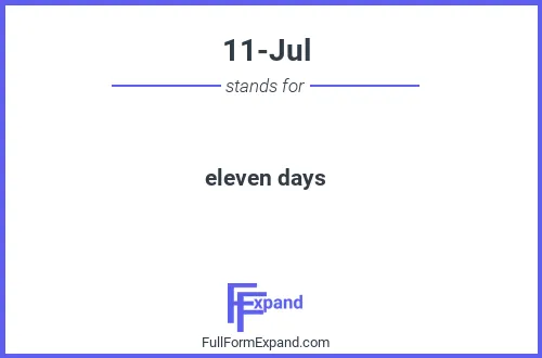 Full form of 11-Jul