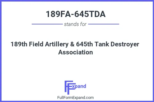 Full form of 189FA-645TDA