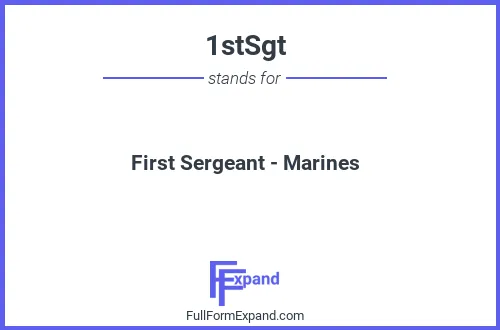 Full form of 1stSgt