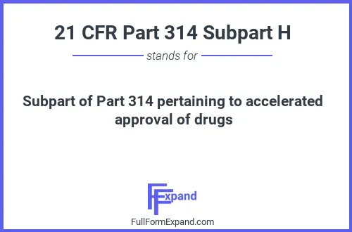 Full form of 21 CFR Part 314 Subpart H