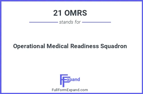 Full form of 21 OMRS