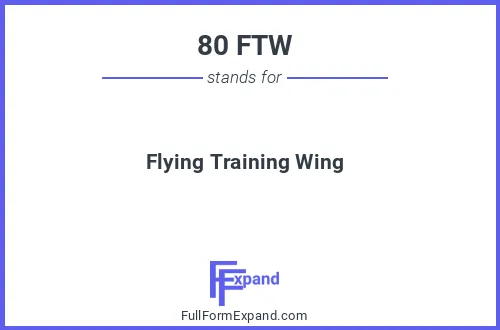 Full form of 80 FTW