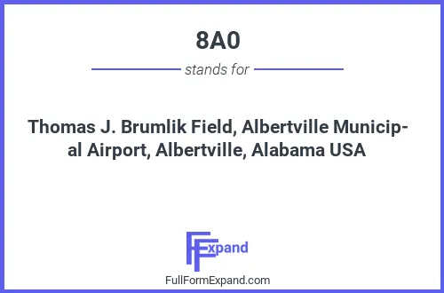 Full form of 8A0