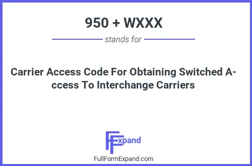Full form of 950 + WXXX