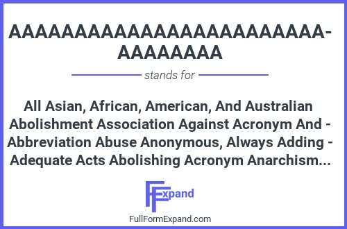 Full form of AAAAAAAAAAAAAAAAAAAAAAAAAAAAAAAA