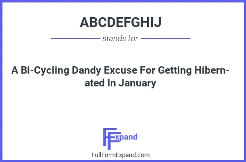 Full form of ABCDEFGHIJ