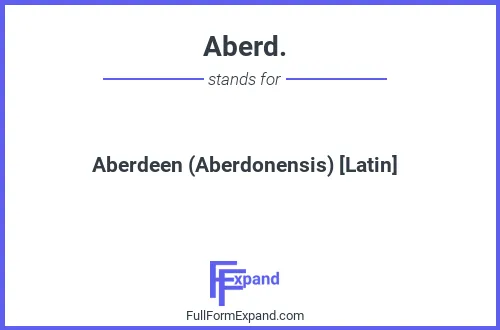 Full form of Aberd.