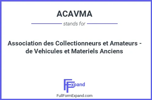 Full form of ACAVMA