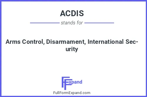 Full form of ACDIS