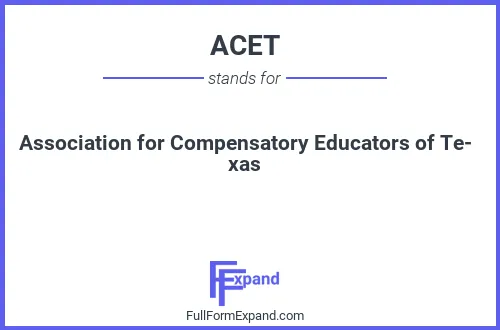 Full form of ACET