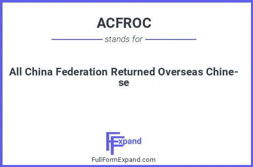 Full form of ACFROC