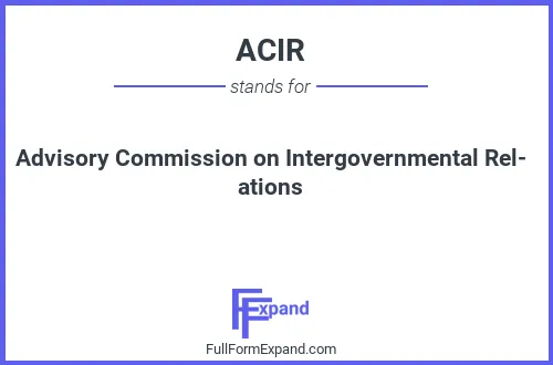 Full form of ACIR