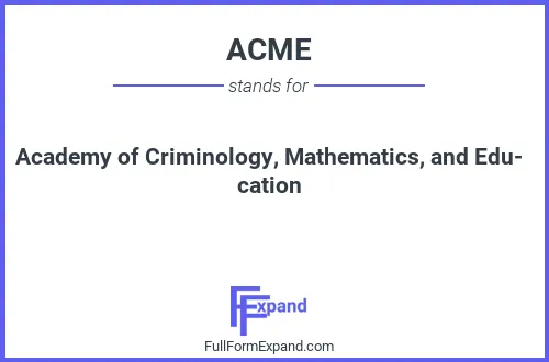 Full form of ACME