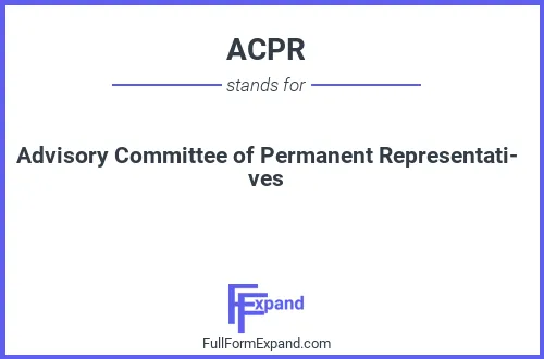 Full form of ACPR