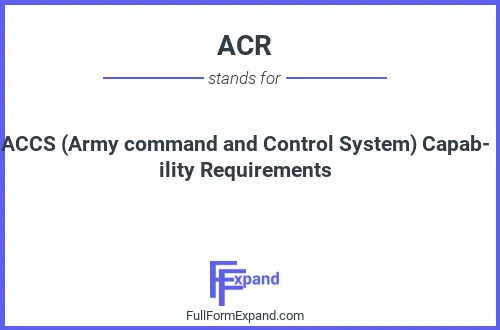 Full form of ACR