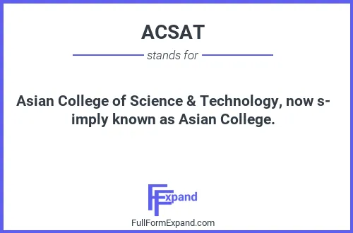 Full form of ACSAT