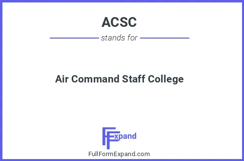 Full form of ACSC