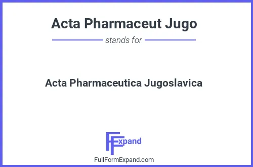 Full form of Acta Pharmaceut Jugo