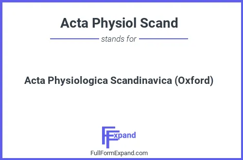 Full form of Acta Physiol Scand