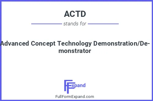 Full form of ACTD