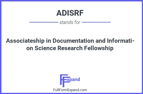 Full form of ADISRF