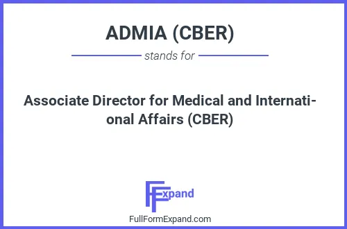 Full form of ADMIA (CBER)