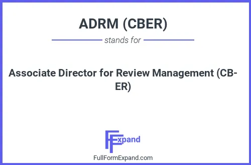 Full form of ADRM (CBER)