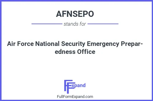 Full form of AFNSEPO