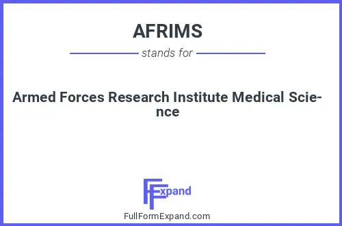 Full form of AFRIMS