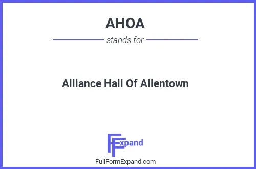 Full form of AHOA