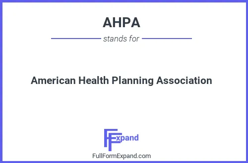 Full form of AHPA