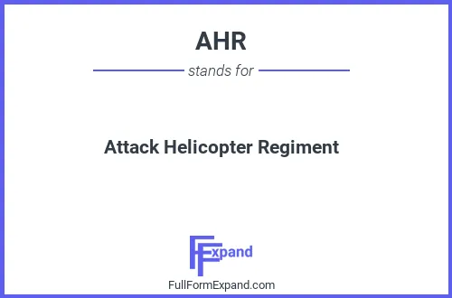 Full form of AHR