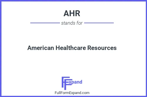 Full form of AHR