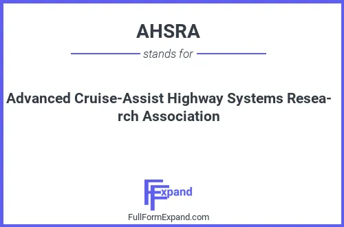 Full form of AHSRA