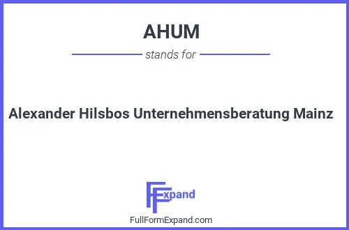Full form of AHUM