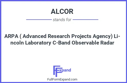 Full form of ALCOR