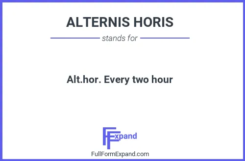 Full form of ALTERNIS HORIS