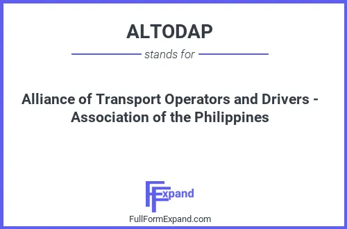 Full form of ALTODAP