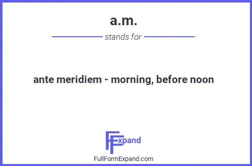 Full form of a.m.