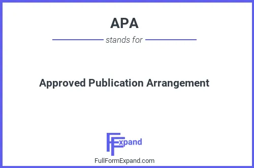Full form of APA