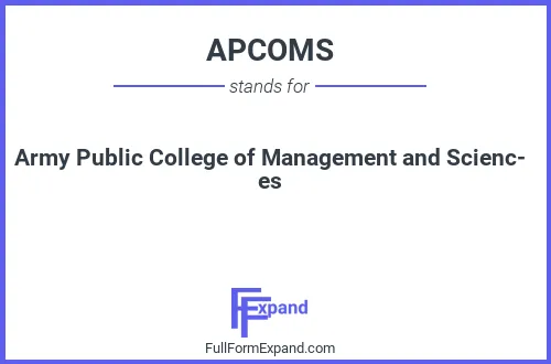 Full form of APCOMS