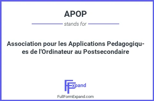 Full form of APOP