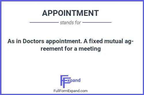 Full form of APPOINTMENT