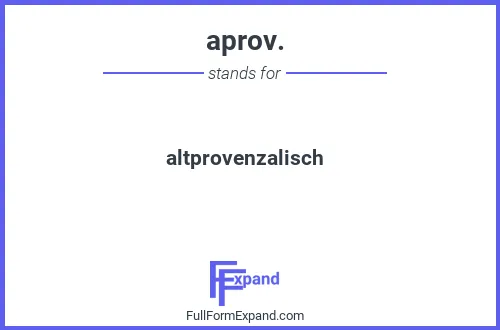 Full form of aprov.