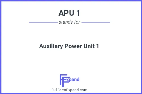 Full form of APU 1
