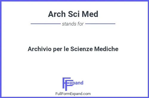 Full form of Arch Sci Med