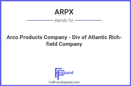Full form of ARPX