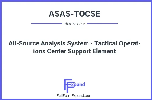 Full form of ASAS-TOCSE