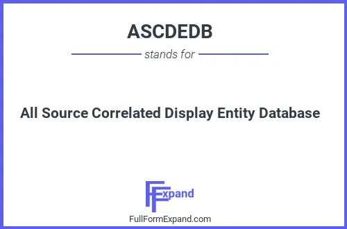 Full form of ASCDEDB