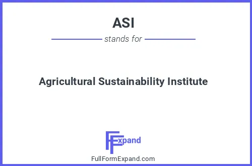 Full form of ASI